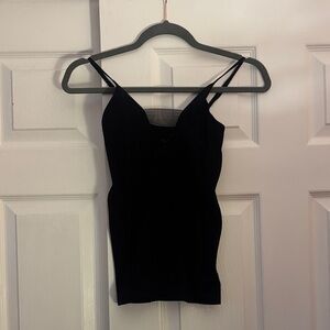 Free People Black Fitted Double-Strap Tank Top
